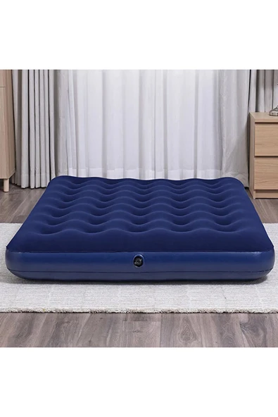 EXENAR Çift Kişilik Şişme Yatak - 2 Yastık Ve El Pompası Hediyeli 203cmx152cmx22cm Kamp & Ev Kullanımı - 6