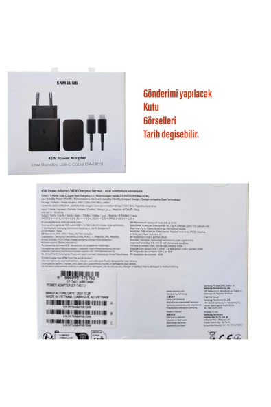 Samsung 45W Type C Süper Hızlı Şarj Aleti ve Kablosu EP-T4511XBEGWW (Samsung Türkiye Garantili) T4511X - Resim 6