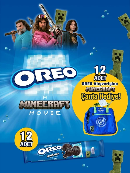 Oreo 154G Minecraft Vanilya (x12) + Minecraft Çanta