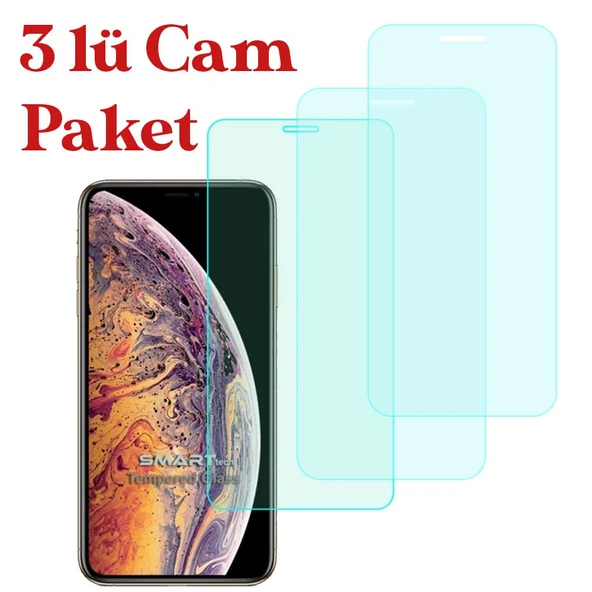 Apple iPhone 11 Pro Max / XS Max Temperli Kırılmaz Cam Ekran Koruyucu 3 lü Set