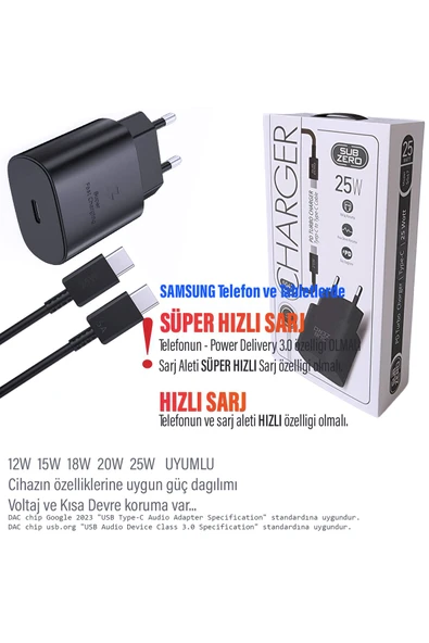EXENAR Samsung Galaxy S21 - Samsung S22 Uyumlu Şarj Aleti ve Kablosu 25W Hızlı Şarj Type-C - Resim 6