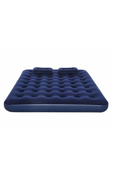 EXENAR Çift Kişilik Şişme Yatak - 2 Yastık Ve El Pompası Hediyeli 203cmx152cmx22cm Kamp & Ev Kullanımı - 3