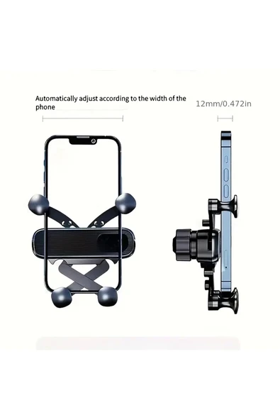 EXENAR Araç Torpido Havalandırma Klipsli Telefon Tutucusu 360° Dönebilir Akrobat Darbeye Dayanıklı Tutacak - 5