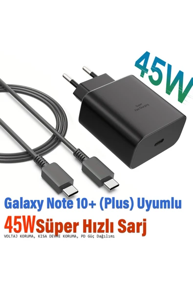 Subzero Samsung Galaxy Note 10+ (Plus) Uyumlu 45W Şarj Aleti Kablosu Hızlı Şarj 45W ürün görseli