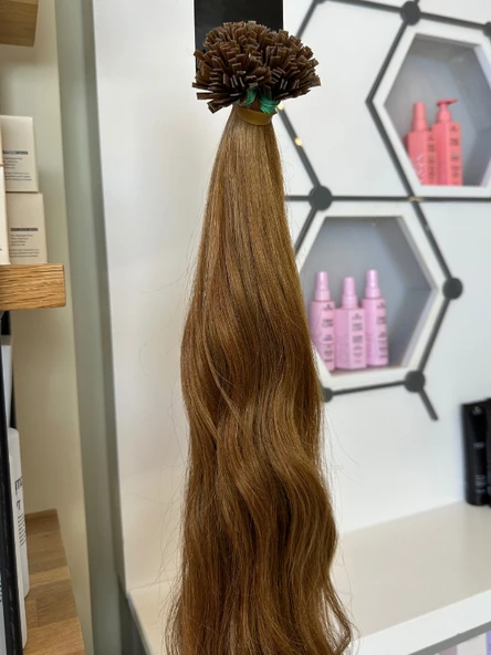 Mikro Kaynak Professional 100% İnsan Saçı (0.8 Gr) Kahve 50 Adet 70 Cm HP371 - 3