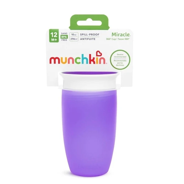 Munchkin Mucize 360° Alıştırma Bardağı 12 Ay+ 296 Ml Mor - Resim 5