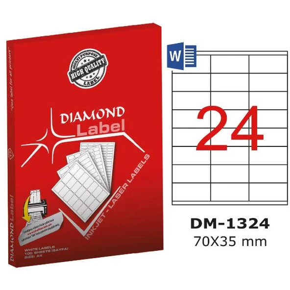 Diamond Lazer Etiket DM-1324 70x35 mm