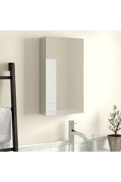 Taç-Dek Tek Kapaklı %100 Suntalan Aynalı Banyo Dolabı Üst Modülü Beyaz Suntalam Üst Modül 60x40