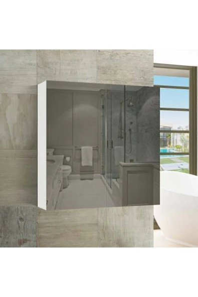 ARS GRUP MOBİLYA Home Lavabo Dolabı Aynalı Lavabo Dolabı Banyo Dolabı Raflı Dolap Ars 6060 - 2