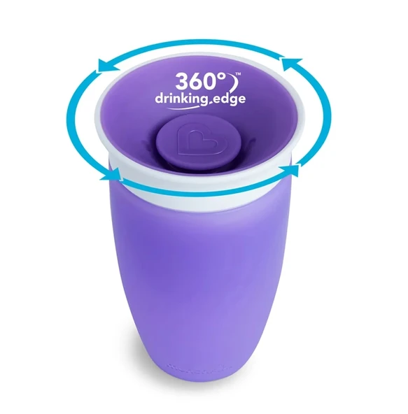 Munchkin Mucize 360° Alıştırma Bardağı 12 Ay+ 296 Ml Mor - Resim 4