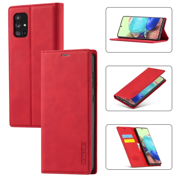 Samsung Galaxy A71 / M70s Kılıf - Kırmızı - Ultra İnce - Şok Geçirmez - PU Deri