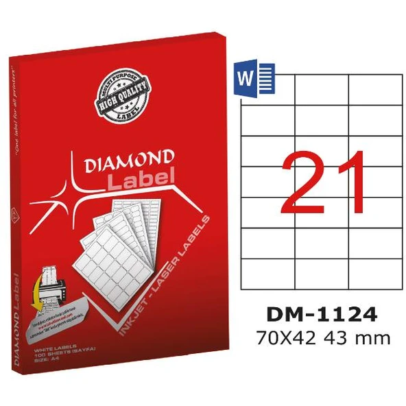 Diamond Lazer Etiket DM-1124 70x42.43 mm