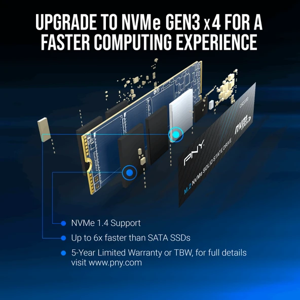 PNY CS2230 2TB 3300/2600 NVMe PCIe M.2 SSD (M280CS2230-2TB-RB) - 3