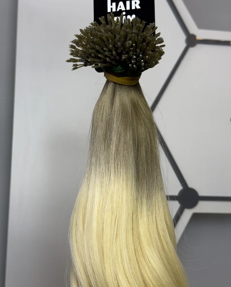 HairPim Selection100% İnsan Saçı Yeni Nesil Kaynak Saç Ombre Sombre (0.8 Gr) 50 Adet 70 Cm HP368 - 2
