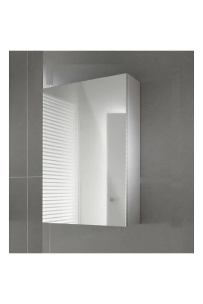 Taç-Dek Tek Kapaklı %100 Suntalan Aynalı Banyo Dolabı Üst Modülü Beyaz Suntalam Üst Modül 60x40 - 2