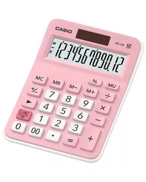 Casio MX12BPK Pembe Masaüstü Hesap Makinesi - 2