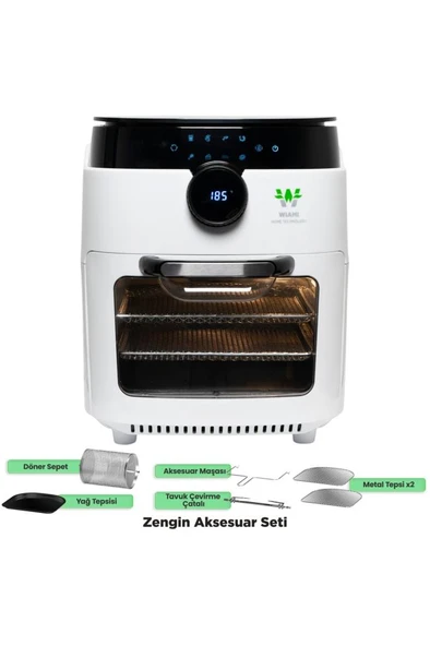 Wiami Airfryer Oven RA-011W 12 lt Beyaz Yağsız Fritöz Outlet - 3