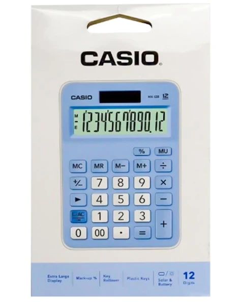 Casio MX12BLB Açık Mavi Masaüstü Hesap Makinesi