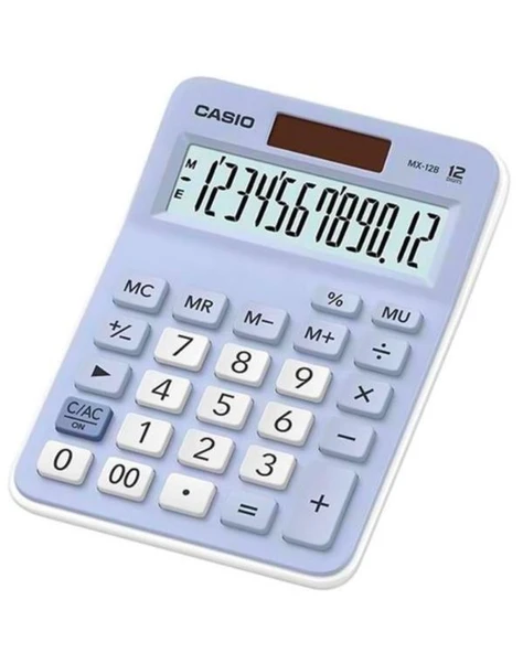 Casio MX12BLB Açık Mavi Masaüstü Hesap Makinesi - 2