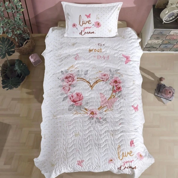 Clasy Ranforce %100 Pamuk Tek Kişilik Dört Mevsim Set Dream V1 Bej - 1