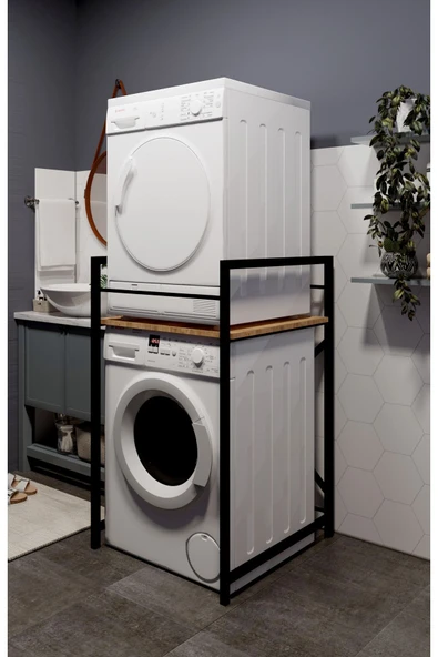 makbulce Çamaşır Makinası ve Kurutma Makinası Rafı Çamaşır Makinası Üstü Banyo Düzenleyici Raf