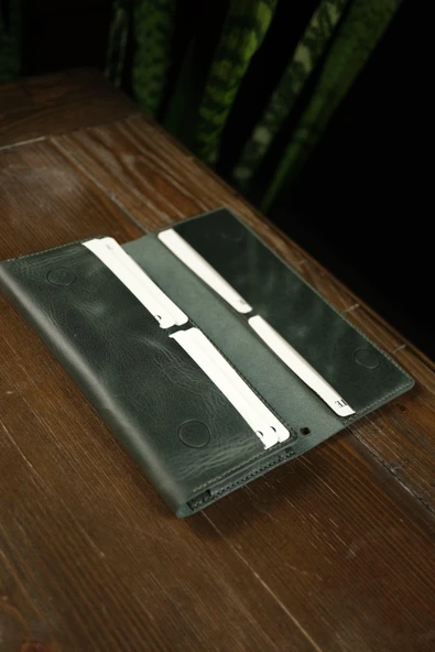 BİDERİ ASOS HAKİKİ DERİ ÇOK FONKSİYONLU CÜZDAN YEŞİL - 4