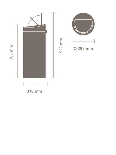 Brabantıa Matt Black New Dokunmatik Çöp Kutusu 30lt - 4