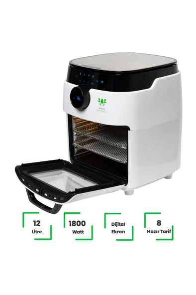 Wiami Airfryer Oven RA-011W 12 lt Beyaz Yağsız Fritöz Outlet - 5