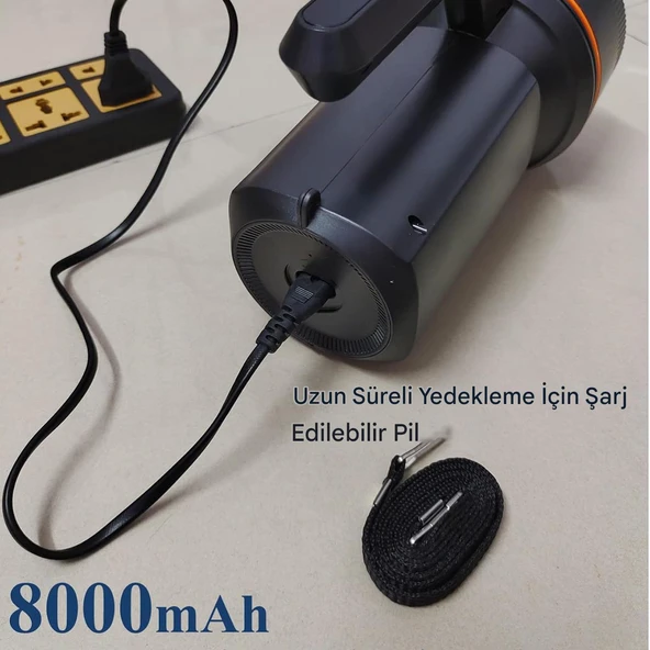 Şarjlı El Feneri 30W Su Geçirmez Taşınabilir Şarj Edilir Led Fener Kamp Av ve Acil Durum Gece Feneri - 2