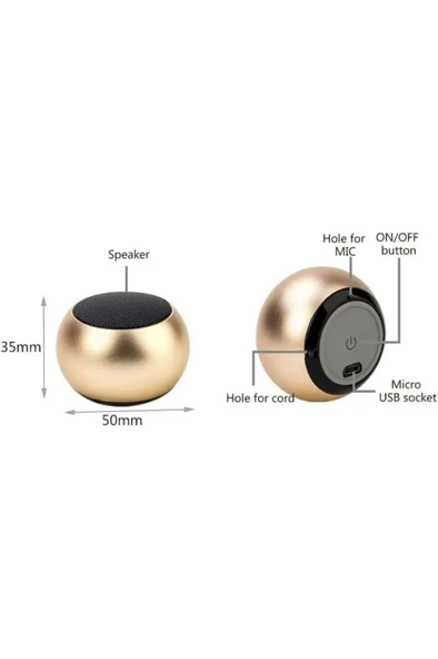 Desingshop Taşınabilir Bluetooth Mini Speaker Kablosuz Bej