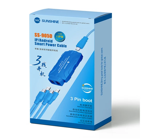 SUNSHİNE SS-905D GÜÇ KAYNAĞI AKIM TEST KABLOSU ANDROİD VE İPHONE 6G 14 PRO MAX ARASI - Resim 6