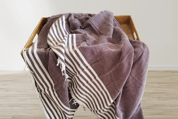 Aksu Summer Line Çok Amaçlı Örtü Pike Koltuk Örtüsü 170x220 Bordo