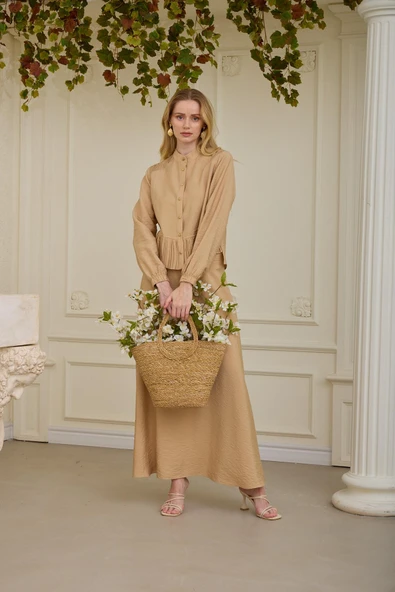 PİLİSE DETAYLI CUPRA ETEKLİ TAKIM - 2