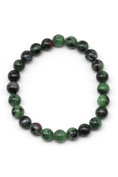 Anyolit Doğal Taş Bileklik 8 mm Küre Kesim - Resim 2