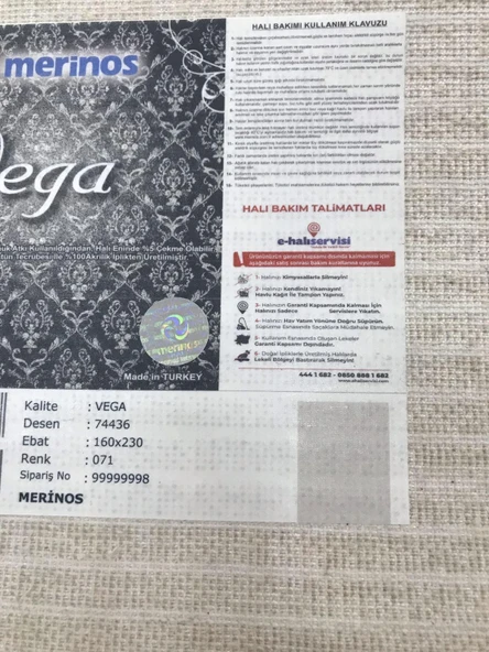 Merinos Halı Vega 74436 071 Serisi Akrilik Salon Oturma Yatak Odası Halısı - Resim 8