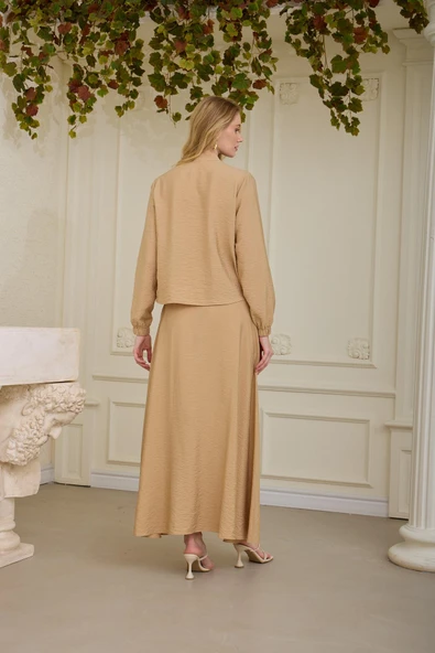 PİLİSE DETAYLI CUPRA ETEKLİ TAKIM - 3