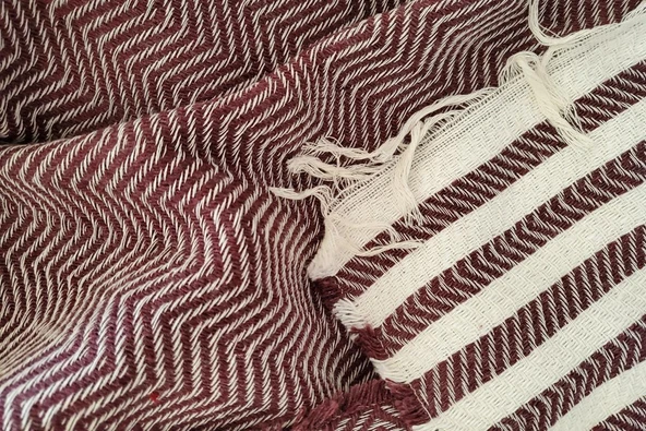 Aksu Summer Line Çok Amaçlı Örtü Pike Koltuk Örtüsü 170x220 Bordo - 5