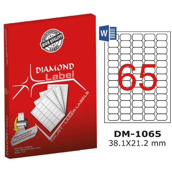 Diamond Lazer Etiket DM-1065 38.1x21.2 mm