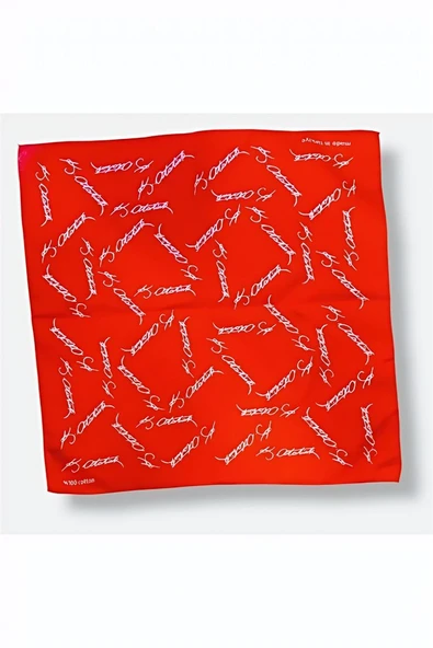 Süpertrend Ataturk İmzalı Kırmızı Bandana 55x55 cm - 2
