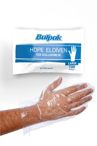 Süpertrend  Burpak Şeffaf Eldiven Hdpe L 100 Adet