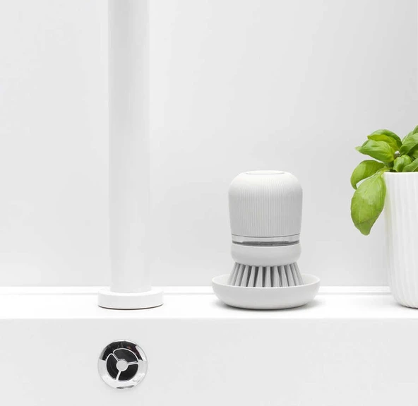 Tantitoni Lıght Grey Sabun Hazneli Bulaşık Fırçası - Resim 7