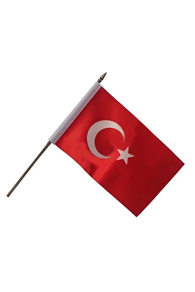 Süpertrend Sopalı Türk Bayrağı 15x22.5 cm (saten)