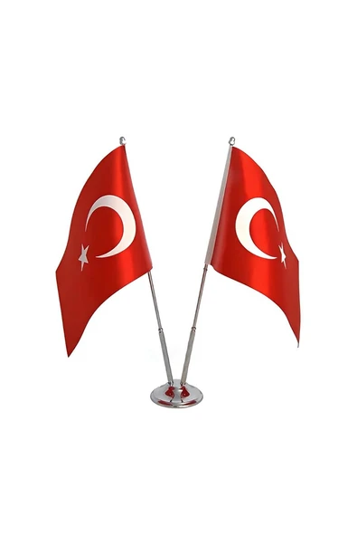 Süpertrend Krom ikili (2li) Türk Masa Bayrağı