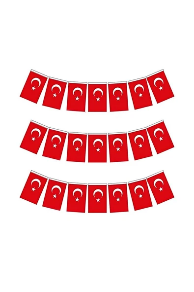 Süpertrend İpe Dizili Kağıt Bayrak 12x18 cm (40'LI)