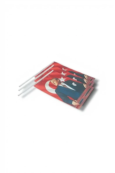 Süpertrend 30x45 cm Sopalı Kumaş Atatürk Bayrağı