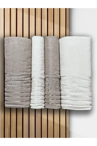 Deren Hamam Takımı 4 Parça Krem - Bej