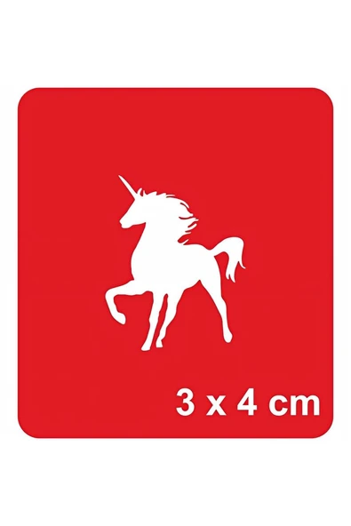 Süpertrend Tek Boynuzlu At unicorn  Tattoo Geçici Dövme Şablonları Kına Kalıpları