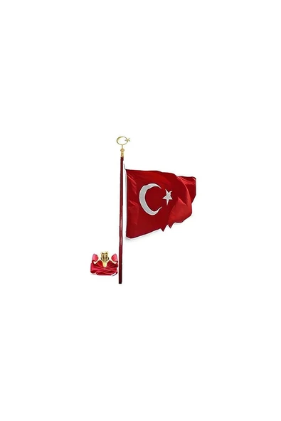 Süpertrend Tören Bayrak Taşıma Sopası Takım ahşap ( Bayraklı)