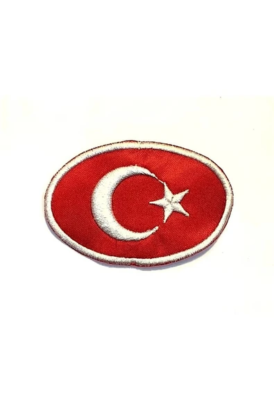 Süpertrend Türk Bayrağı -Nakış Arma (Oval)