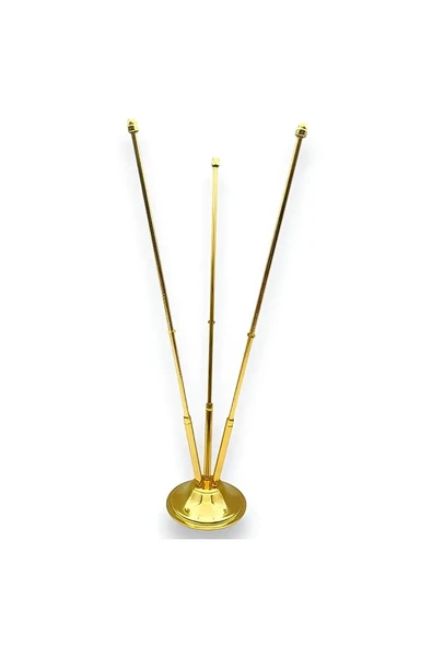 Süpertrend Üçlü (3lü) Gold Masa Bayrak Direği